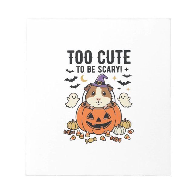 Bloc-note Cochon d'Inde d'Halloween Trop Mignon Pour Être Ef (Devant)