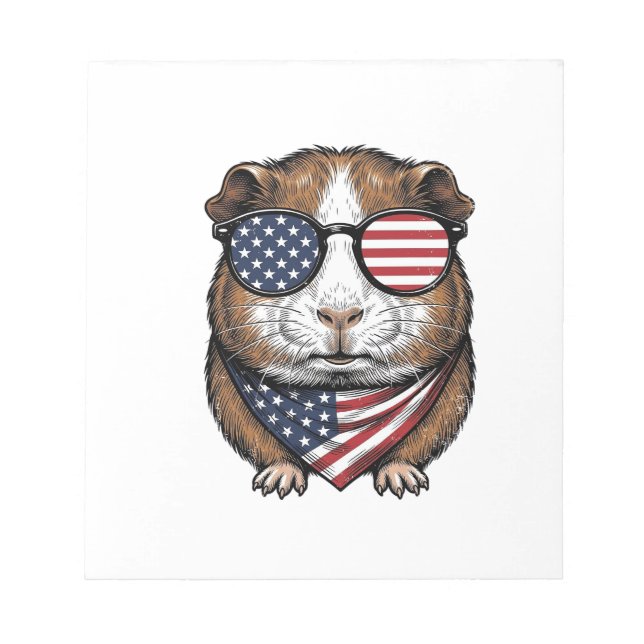 Bloc-note Cochon d'Inde patriotique Gravure vintage (Devant)