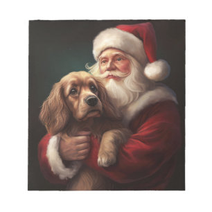 Bloc-note Cocker Spaniel avec Noël Festif du Père Noël