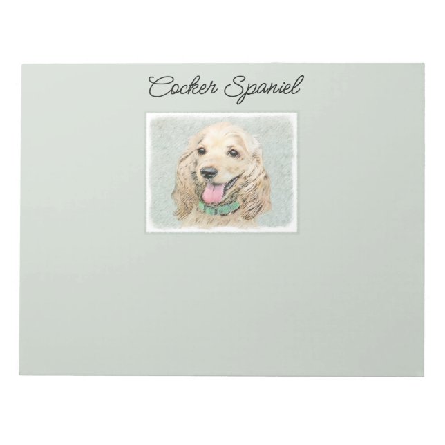 Bloc-note Cocker Spaniel Buff Peinture - Art Chien original (Devant)