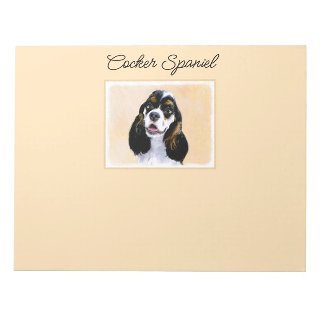 Bloc-note Cocker Spaniel (Parti) Peinture - Art Chien origin (Devant)