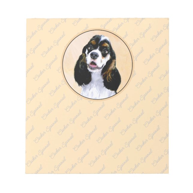 Bloc-note Cocker Spaniel (Parti) Peinture - Art Chien origin (Devant)