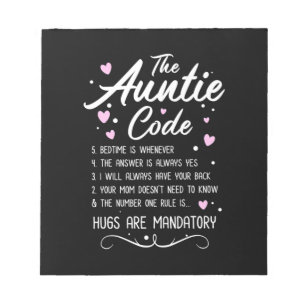 Bloc-note Code de la tante