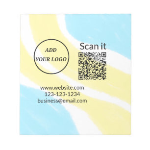 Bloc-note Code QR minimal simple ajouter un logo nom de code