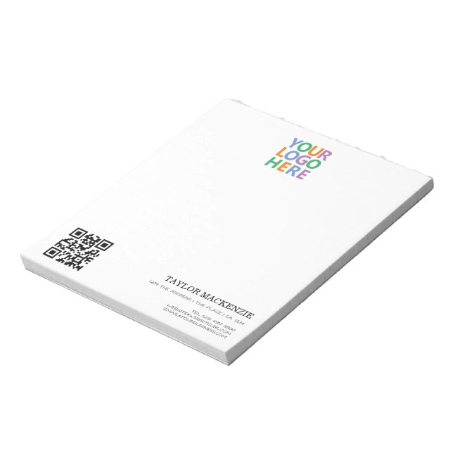 Bloc-note Code QR personnalisé pour votre entreprise (Tourné)