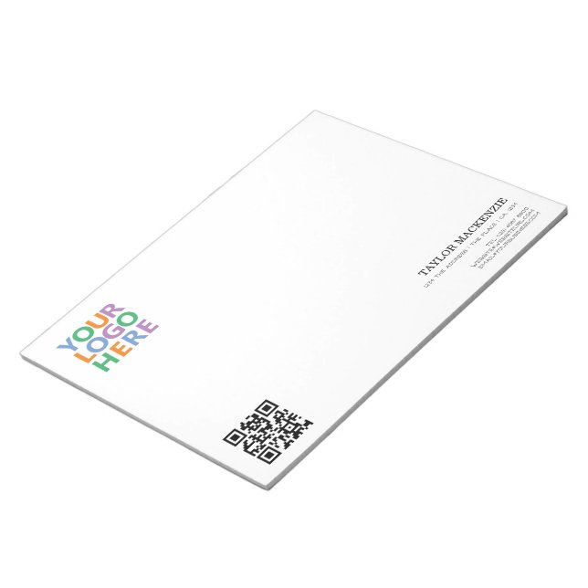 Bloc-note Code QR personnalisé pour votre entreprise avec lo (Incliné)