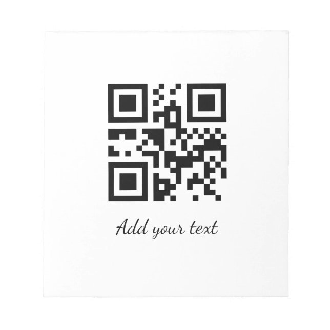 Bloc-note code QR personnalisé simple ajouter votre nom text (Devant)
