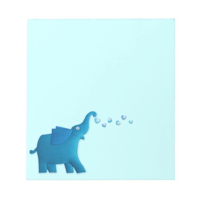 Bloc-note coeur bleu d'éléphant (Devant)
