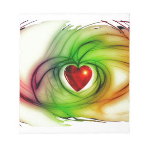 Bloc-note Coeur d'art moderne, cadeaux motifs d'amour chic p