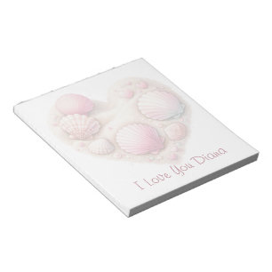 Bloc-note Cœur de coquillage mignon plage amour Saint-Valent