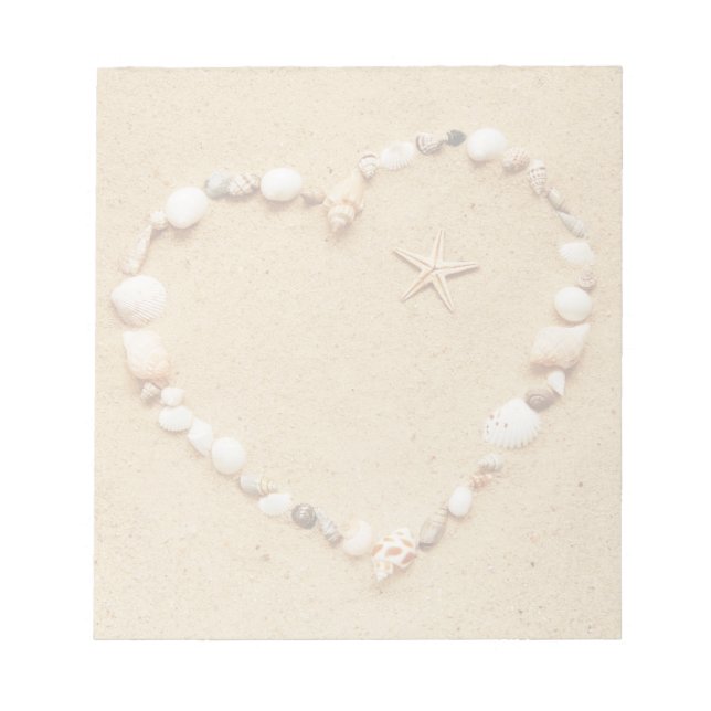 Bloc-note Coeur de coquillages avec Starfish (Devant)
