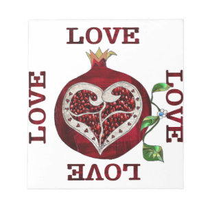 Bloc-note Cœur de Grenade AMOUR Saint-Valentin