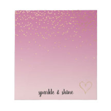 Coeur de Parties scintillant Fille Pink Ombre Gold