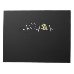 Bloc-note Coeur Puzzle pièce Heart beat Cool Sensibilisation