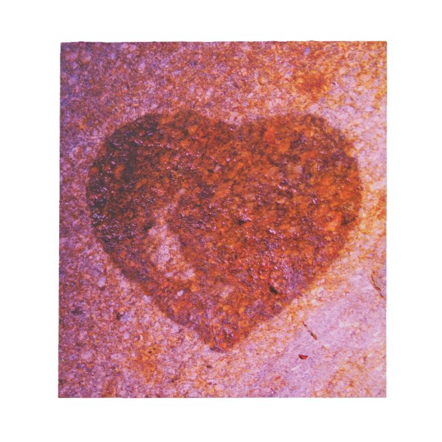 Bloc-note coeur rose corail (Devant)