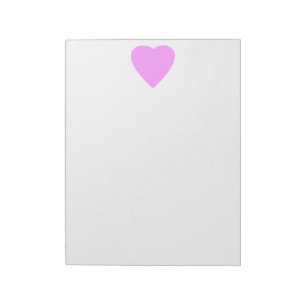 Bloc-note Coeur rose d'amour sur le blanc