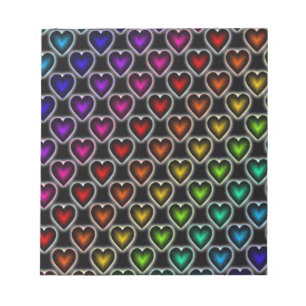 Bloc-note Coeurs arc-en-ciel
