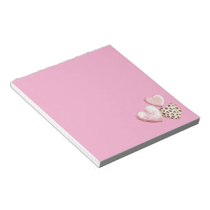 Bloc-note Coeurs d'amour Léopard Rose XOXO