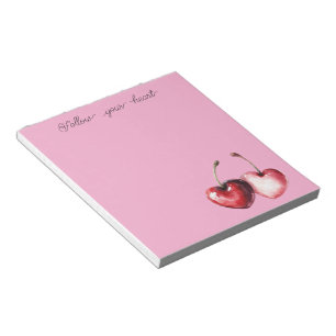 Bloc-note Cœurs de Cerise Rouge Rose