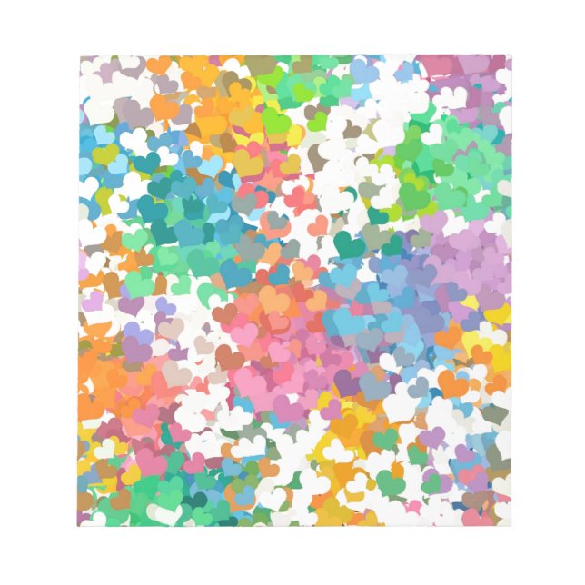 Bloc-note Cœurs de Confettis Pastels (Devant)