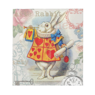Bloc-note Cœurs de Lapin Blanc Alice Classique