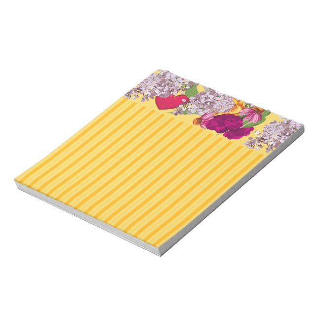 Bloc-note Coeurs et fleurs victoriens Note Pad (Tourné)