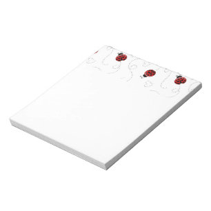 Bloc-note Coeurs noirs de l'amant de l'insecte rouge Ladybug