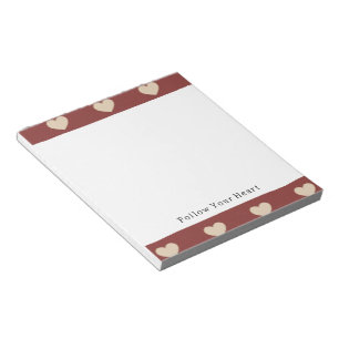Bloc-note Coeurs Pailletés Crème Rouge Or Saint Valentin