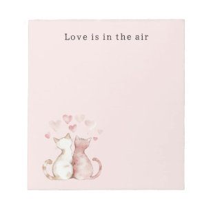 Bloc-note Cœurs roses chats blancs amour