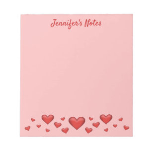 Bloc-note Cœurs rouges de la Saint-Valentin & Texte personna