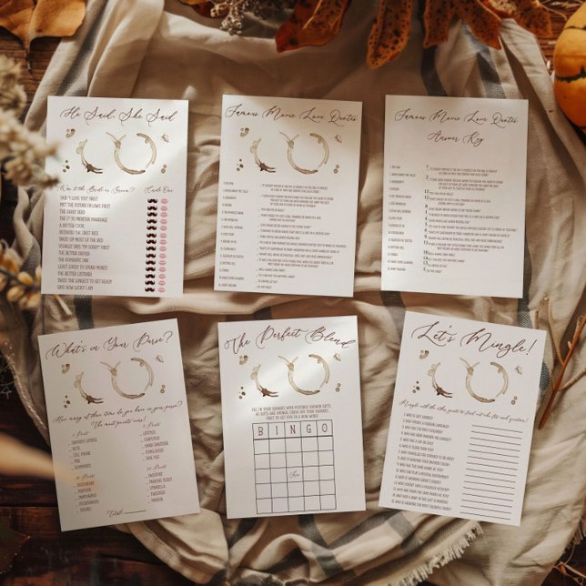 Bloc-note Coffee Themed BINGO Bridal Shower Game (Créateur téléchargé)