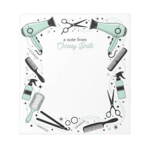 Bloc-note Coiffeur Étoiles et Paillettes de Menthe Personnal