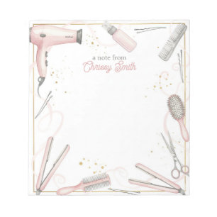 Bloc-note Coiffeur Personnalisé Coiffeuse Rose Styling