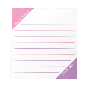 Bloc-note Coin de bloc de couleur rose violet De la part de