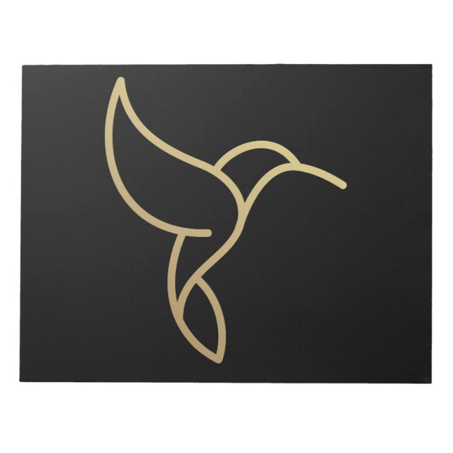 Bloc-note Colibri en style Monoline - Or en noir (Devant)