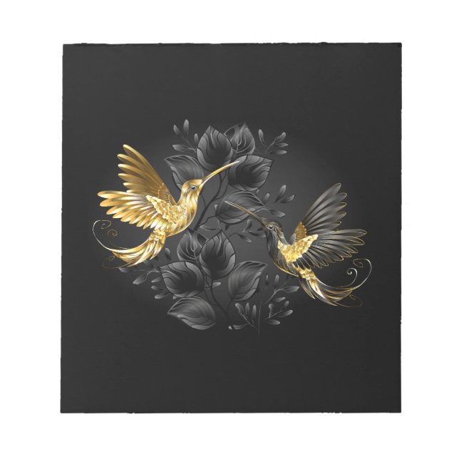 Bloc-note Colibri noir et or (Devant)