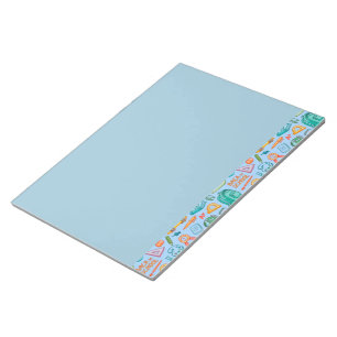 Bloc-note Collage des fournitures scolaires sur bleu