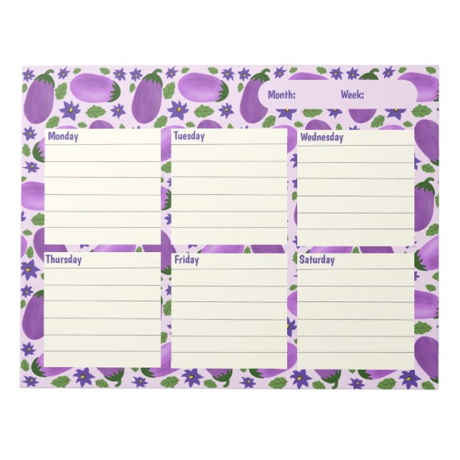 Bloc-note Collection Blush & Bloom Aubergine – Douce Lilas (Devant)