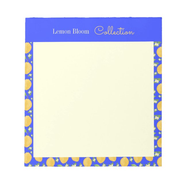 Bloc-note Collection Lemon Bloom motif bleu (Devant)