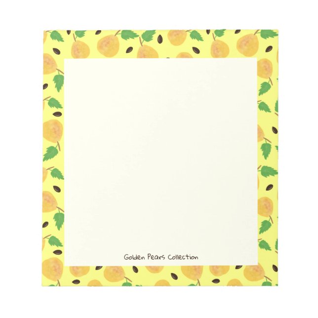 Bloc-note Collection Poires Dorées Jaune Clair (Devant)