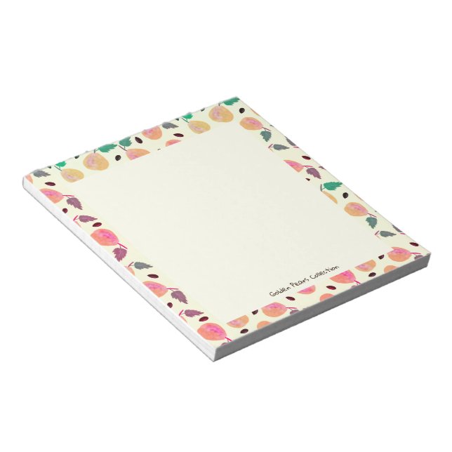Bloc-note Collection Poires Dorées Rose (Incliné)