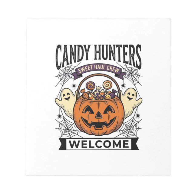 Bloc-note Collectionneur de bonbons Halloween Gravure vintag (Devant)
