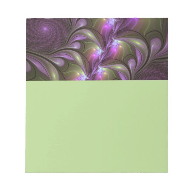 Bloc-note Colorful Abstract Violet Purple Khaki Fractal Art (Devant)