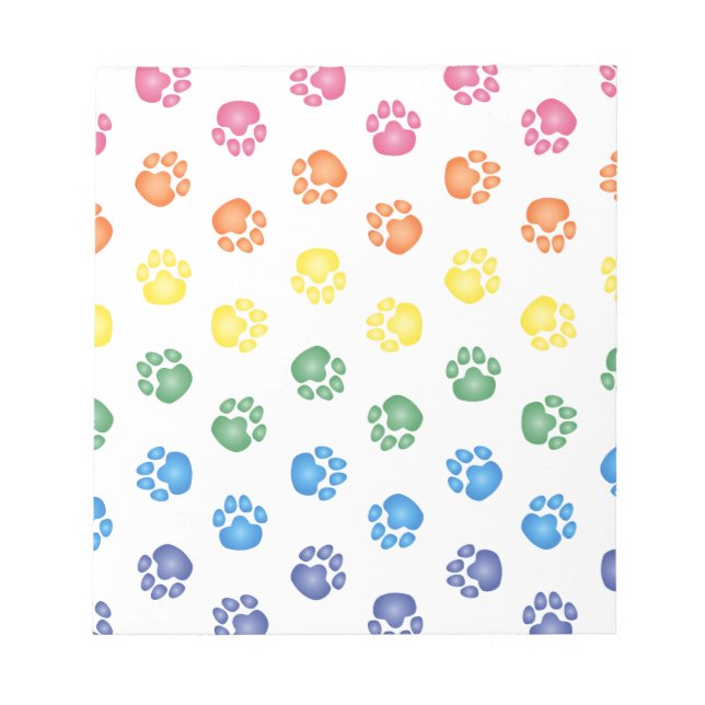 Bloc-note Colorful paw prints (Devant)