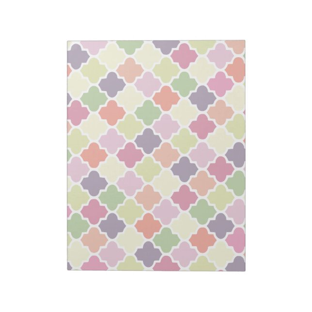 Bloc-note Colorful quatrefoil pattern (Tourné)