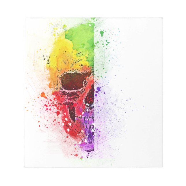 Bloc-note Colorful Skull - Crâne Colorié (Devant)
