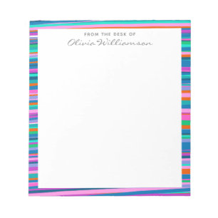 Bloc-note Colorful Vibrant Stripes Playful Bright Color Name