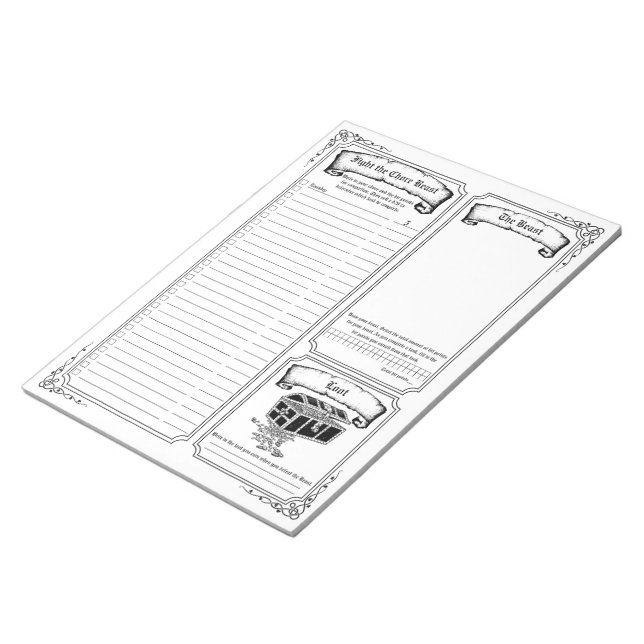 Bloc-note Combattre la bête de corvée blanc (Incliné)