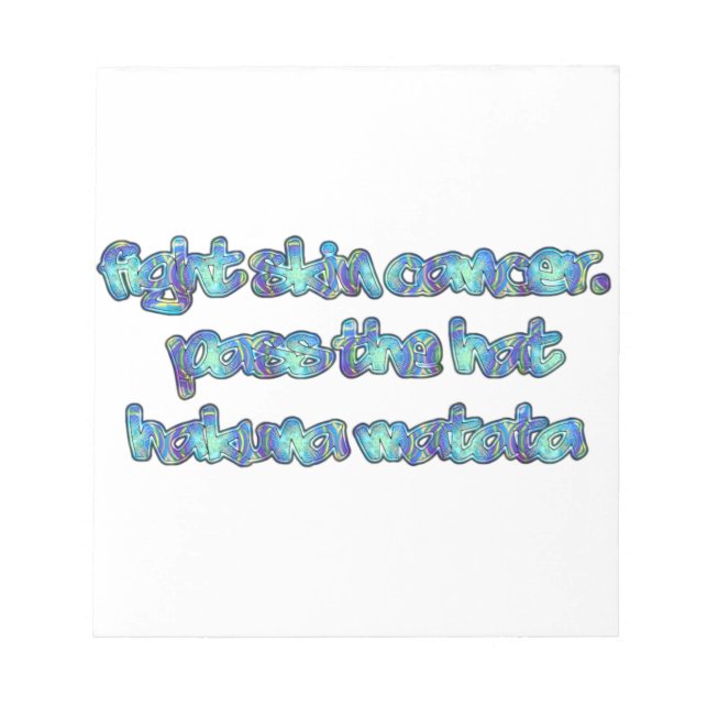 Bloc-note Combattre le cancer de la peau, passer le Casquett (Devant)