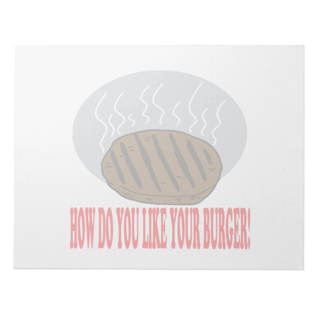 Bloc-note Comment Aimez-Vous Votre Burger (Devant)
